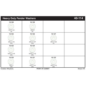 Heavy Duty Fender Washer Assortment (1/4" - 1/2")