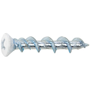 1/4" x 1-1/4" Phillips Oval White Head Uni-Zip One Piece Self-Drilling Screw Anchor