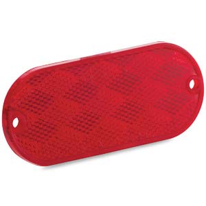 4-3/8" x 1-7/8" x 1/4" Red Oval Reflector