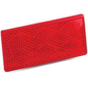 4-3/8" x 1-3/8" Red Rectangle Reflector