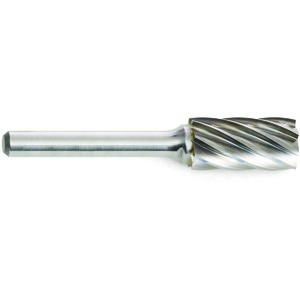 1/2" x 1" Cylindrical Flat End Tungsten Carbide  Bur for Non-Ferrous Metal