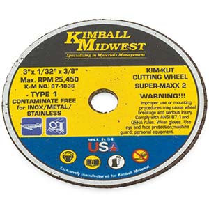 3" x 1/32" x 1/4" Type 1 Kim-Kut™ Super-Maxx 2™ Cut-Off Wheel - 5 Pack