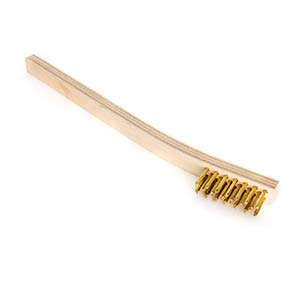 7-1/2" x 1/2" Mini Bent Handle Brass Wire Scratch Brush